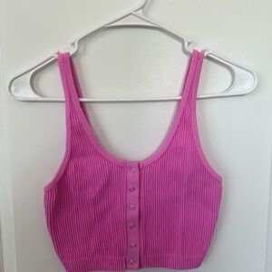 Aerie Pink Ribbed Crop Top
